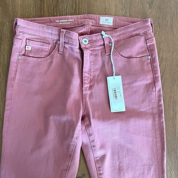 NEW AG Adriano Goldschmied Jeans Legging Ankle Super Skinny Raw Hem Pink Size 27 - Picture 5 of 7